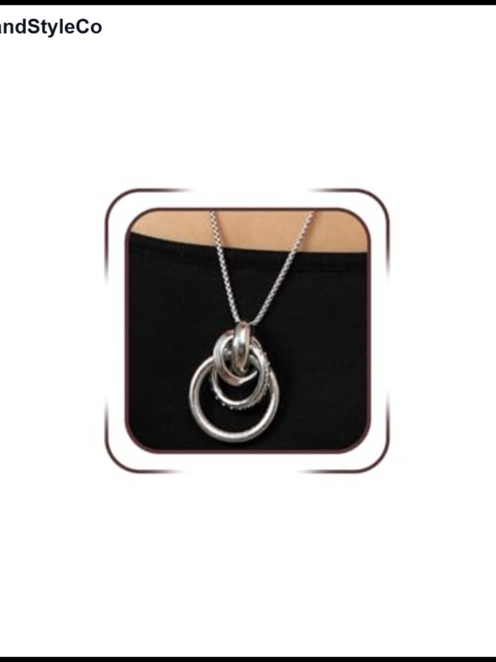 Chunky Gold Round Knot Pendant Necklace Silver Long Geometric Circle Necklace